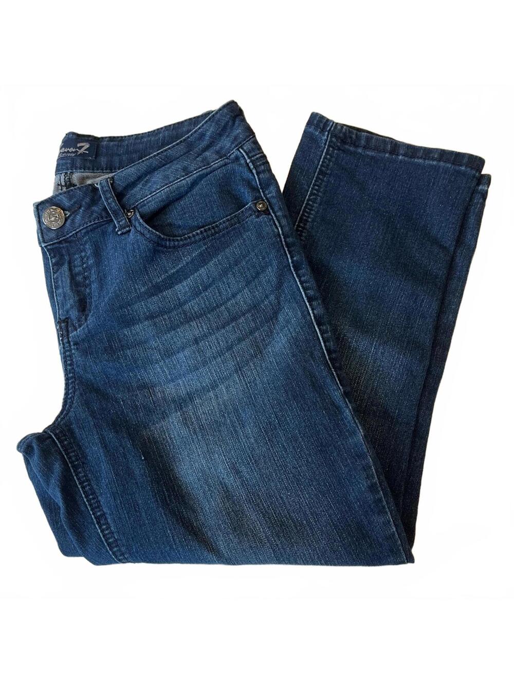 Seven Cropped Blue Women’s Jeans Casual Stretch Denim Capri Style